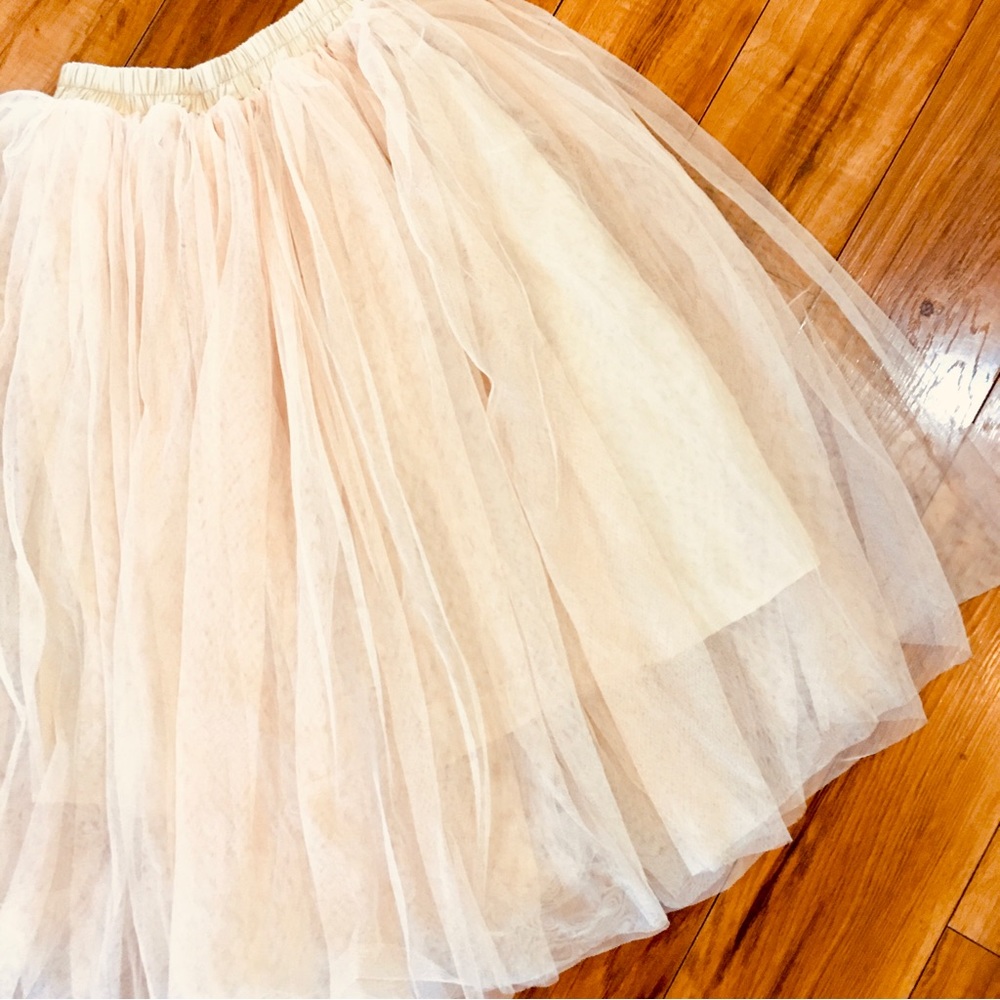 2Bunnies tulle blush pink ivory long skirt girl 5 wedding bridal flower …
